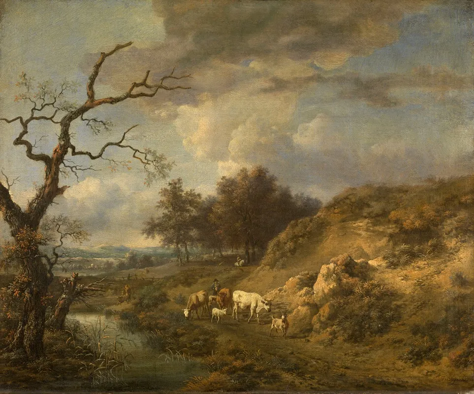 Landscape With Cattle 21 by Jan Wijnants - Canvas Print