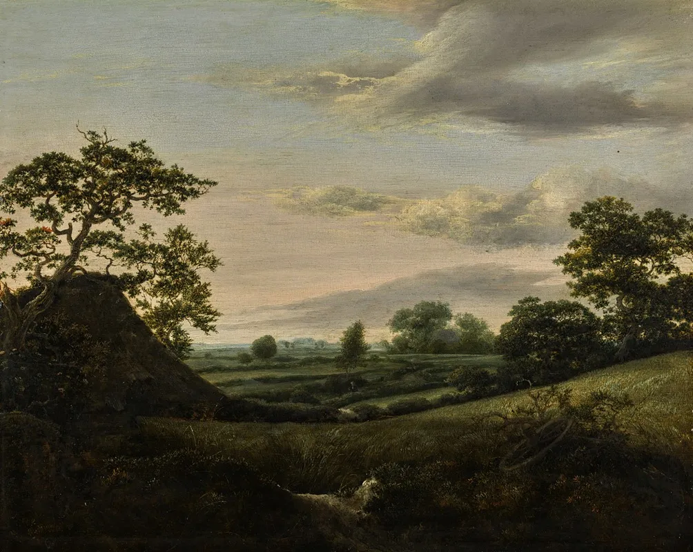 Landscape With Cornfields And A Thatched Barn