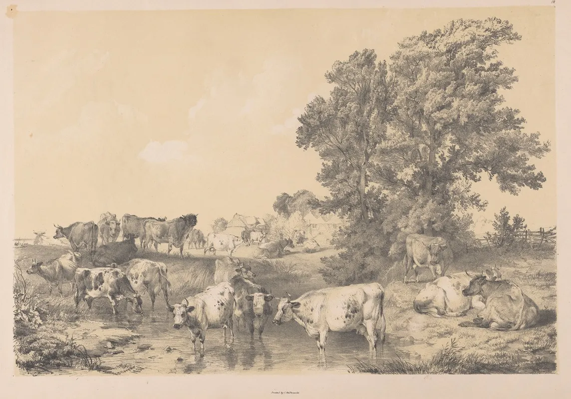 Landscape With Cows 9 by Thomas Sidney Cooper - Canvas Print
