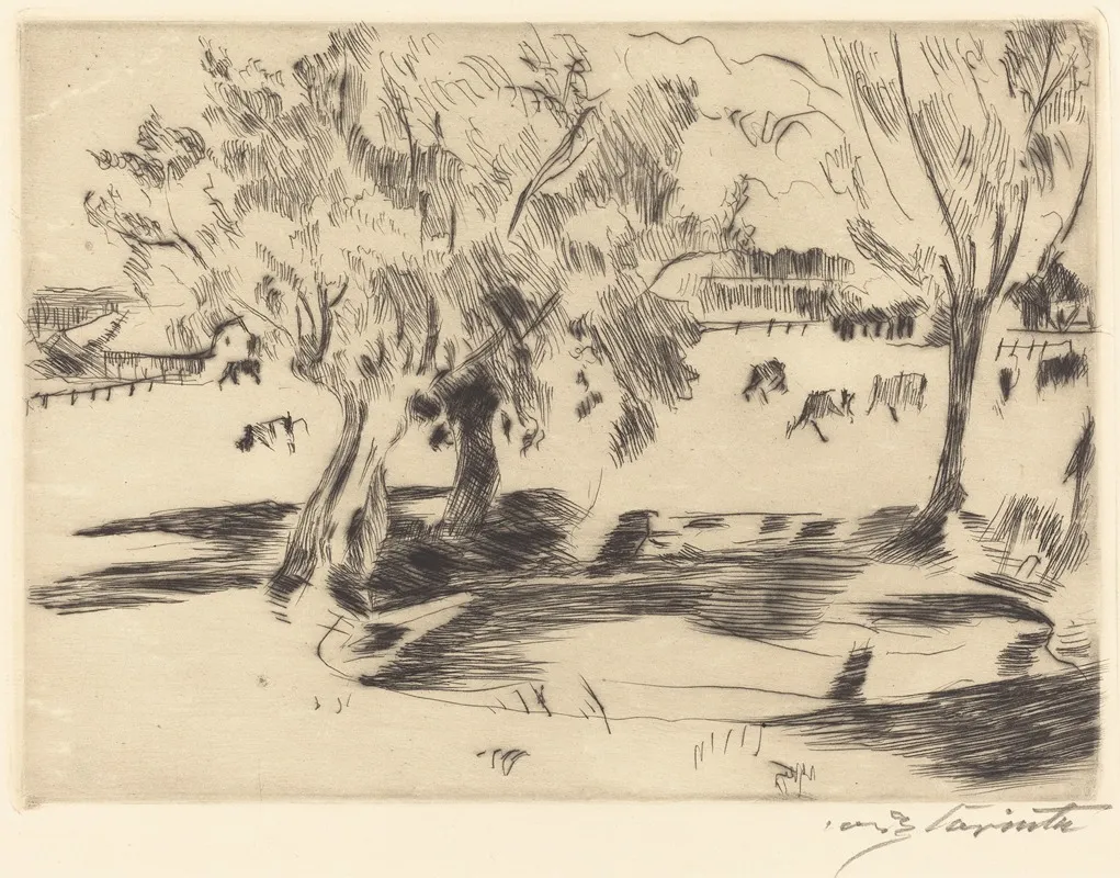 Landscape With Cows Landschaft Mit Kuhen
