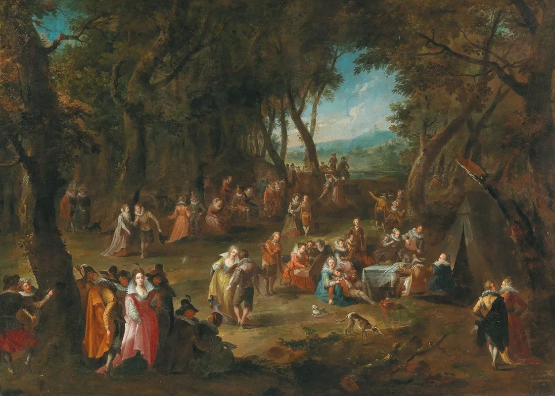 Landscape With Elegant Figures