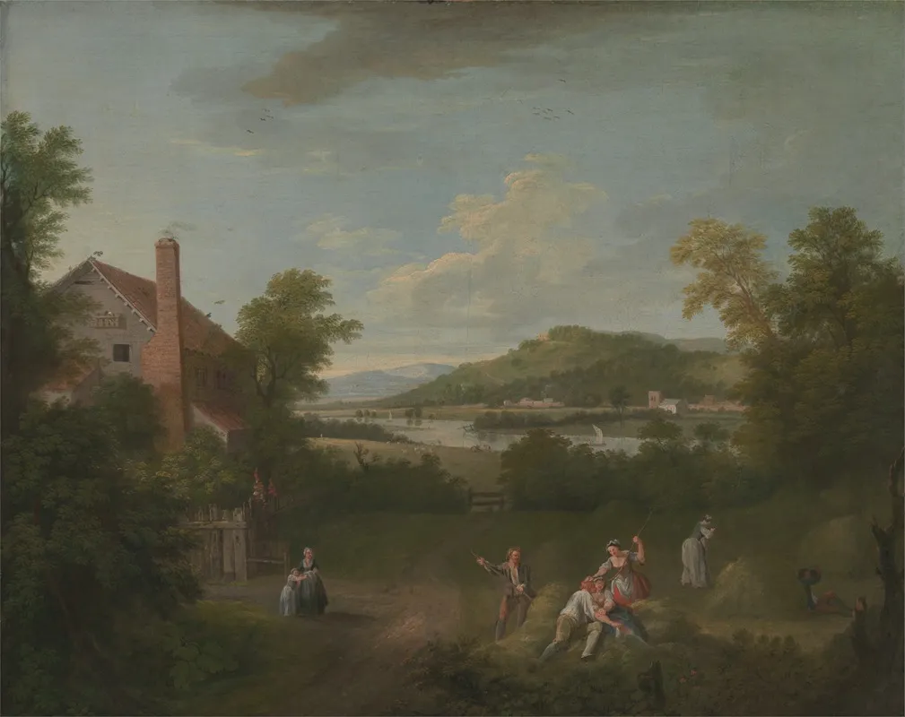 Landscape With Farmworkers by George Lambert - Canvas Print