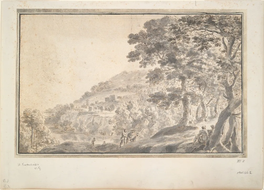 Landscape With Figures 14 by Herman van Swanevelt - Canvas Print