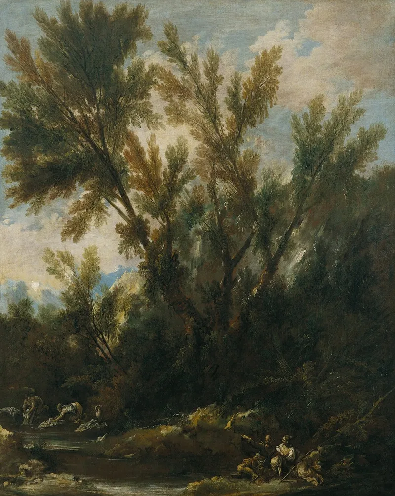 Landscape With Figures 21 by Alessandro Magnasco - Canvas Print