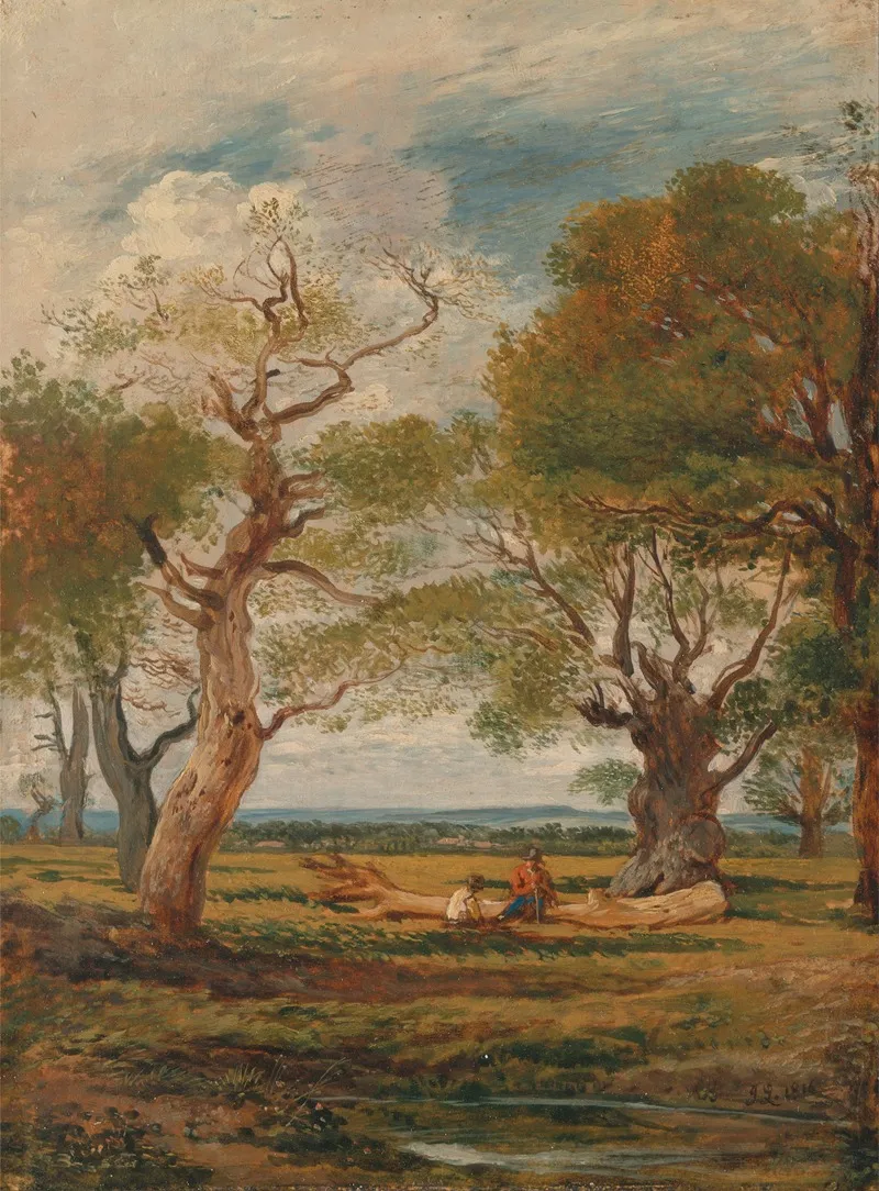 Landscape With Figures 5 by John Linnell - Canvas Print