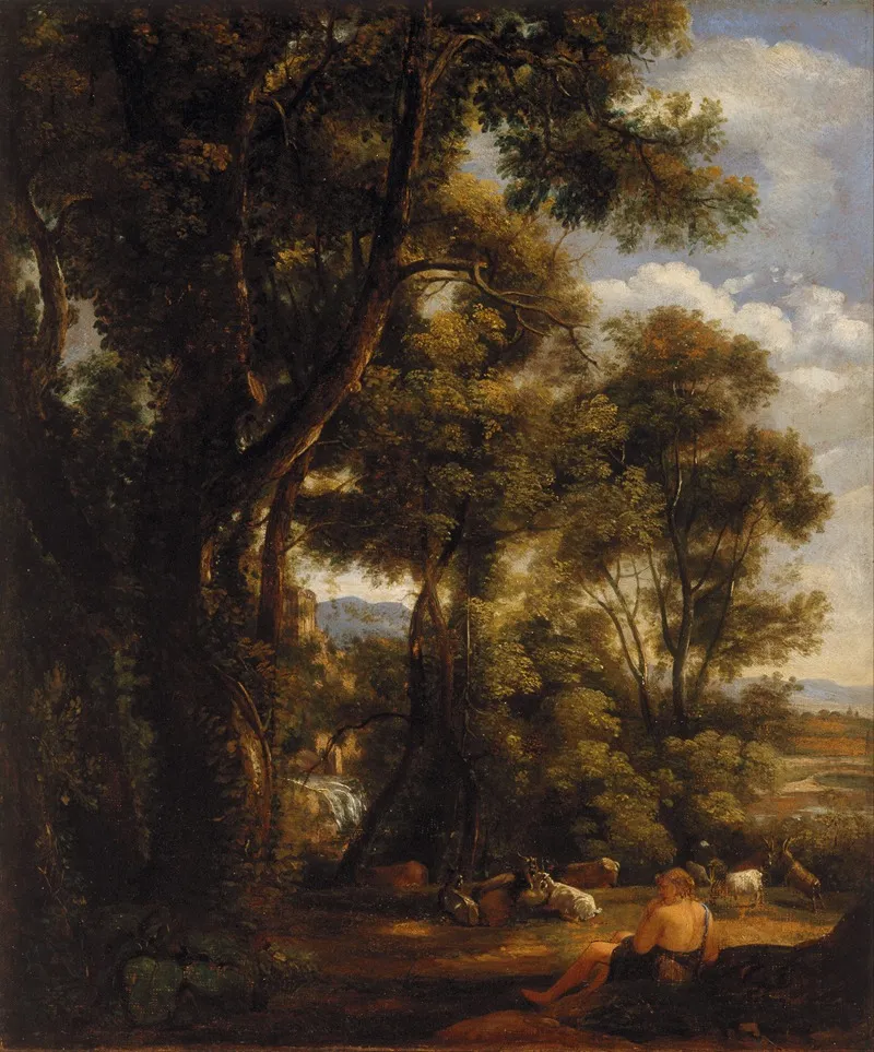 Landscape With Goatherd And Goats by John Constable - Canvas Print