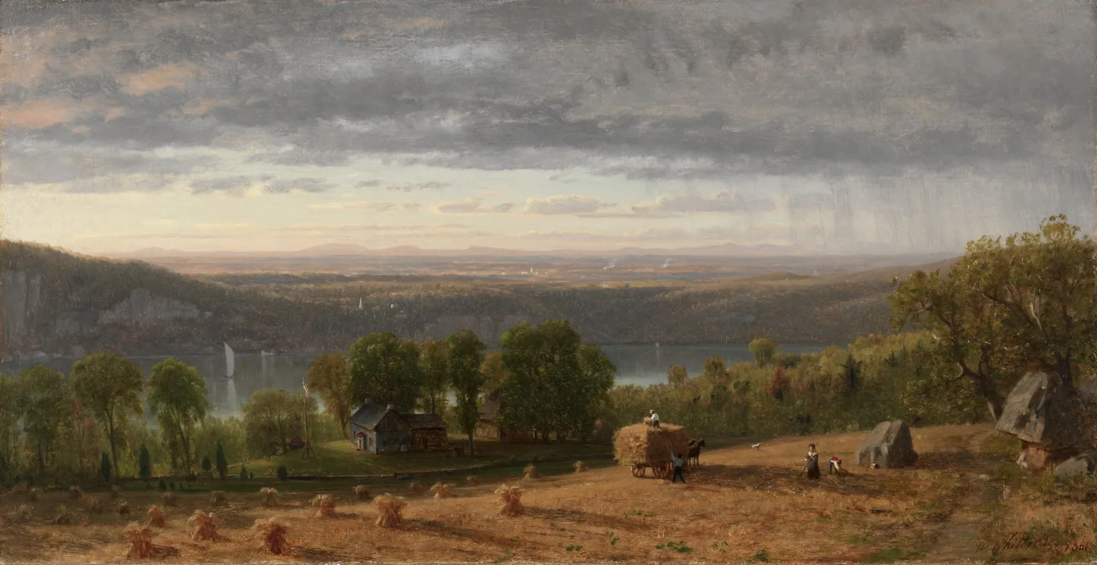 Landscape With Haywain by Worthington Whittredge - Canvas Print