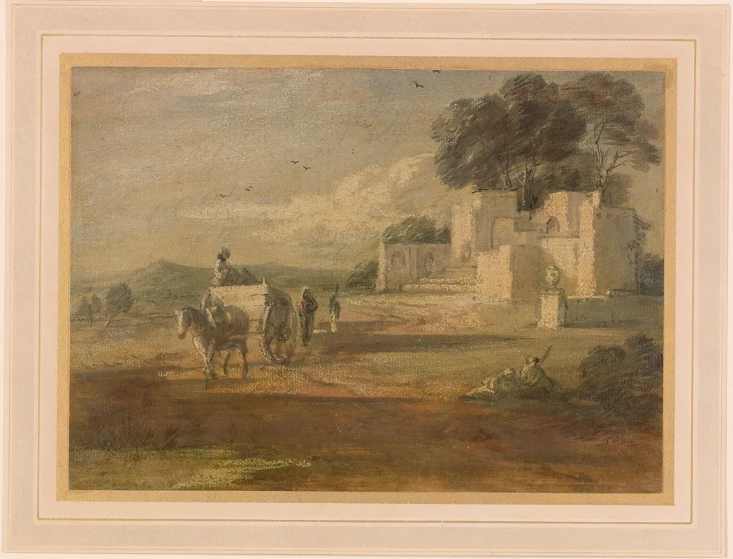 Landscape With Horse And Cart And Ruin
