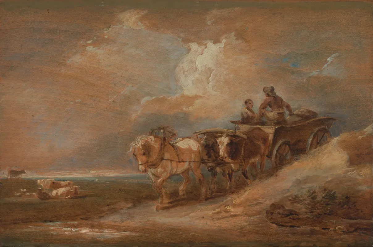 Landscape With Horse And Oxen Cart
