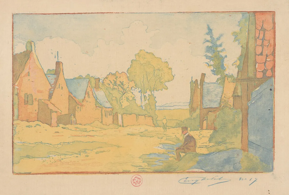 Landscape With Houses 9 by Eugène Delâtre - Canvas Print