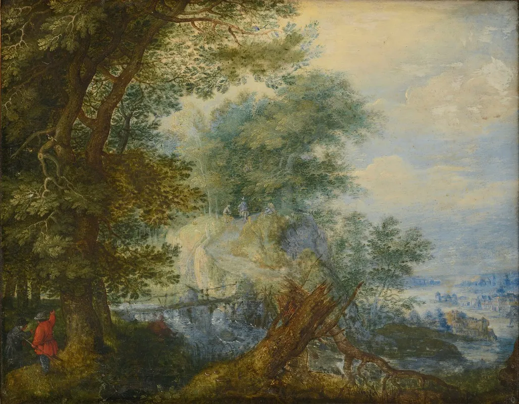 Landscape With Hunters 4 by Roelant Savery - Canvas Print