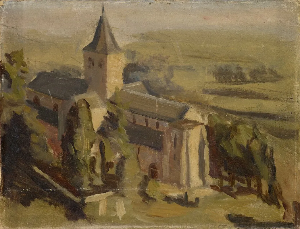 Landscape With Medieval Church by William de Goumois - Canvas Print