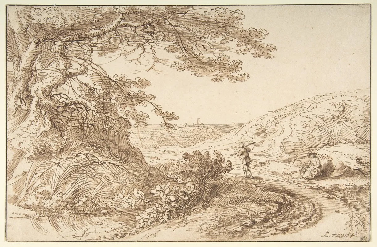 Landscape With Old Trees And Figures