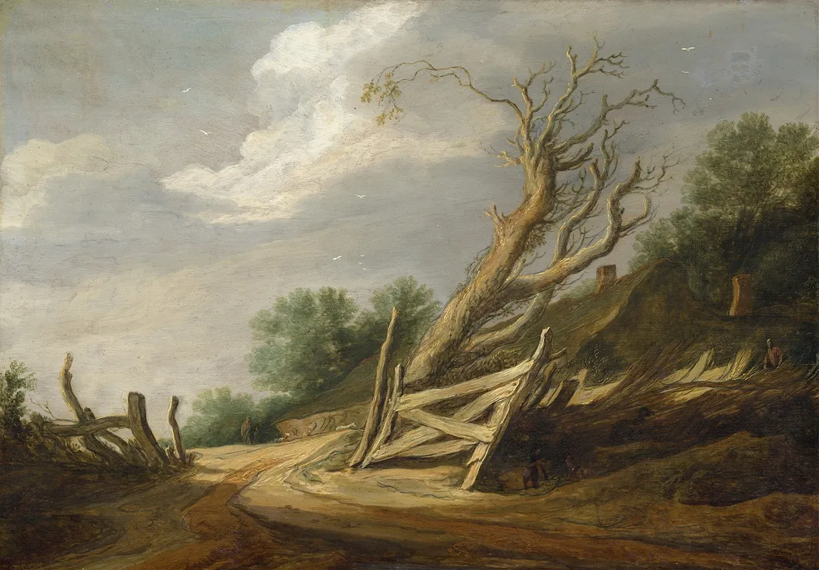 Landscape With Open Gate by Pieter de Molijn - Canvas Print