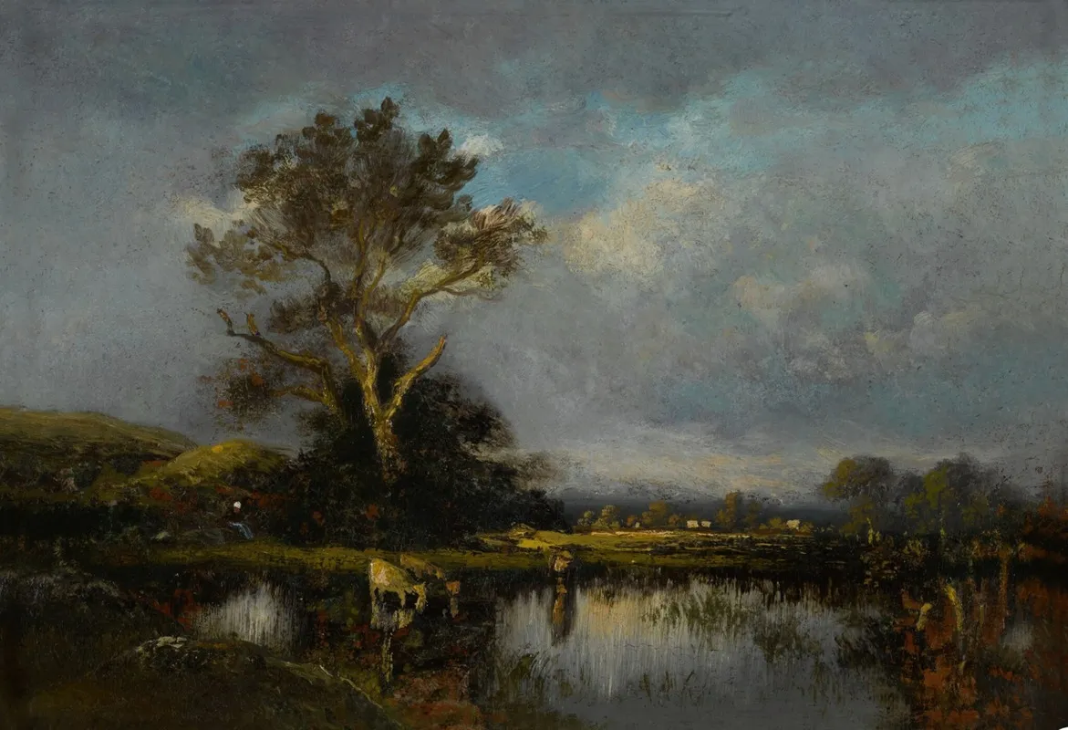 Landscape With Pond And Tree