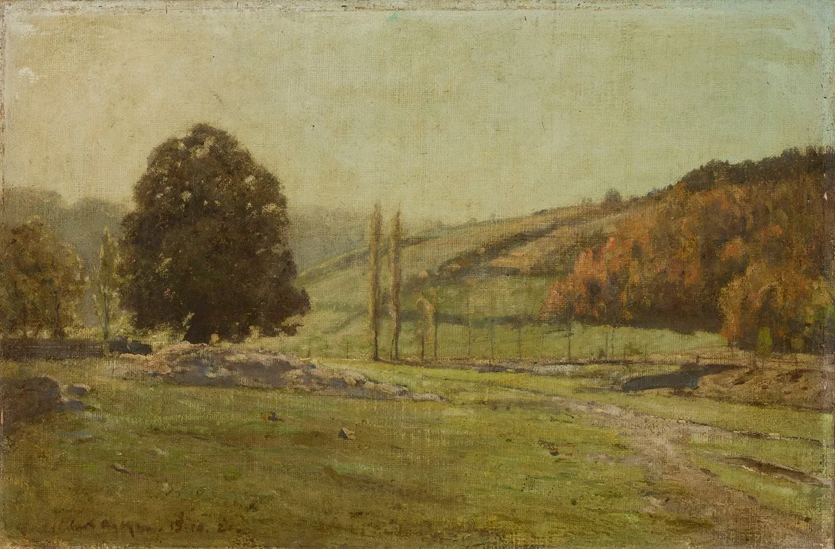 Landscape With Poplars 3 by Curt Agthe - Canvas Print