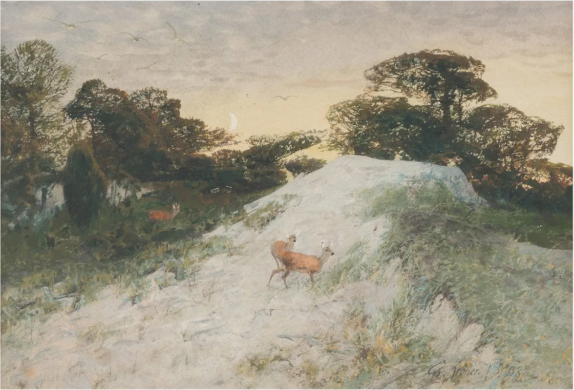 Landscape With Red Deer