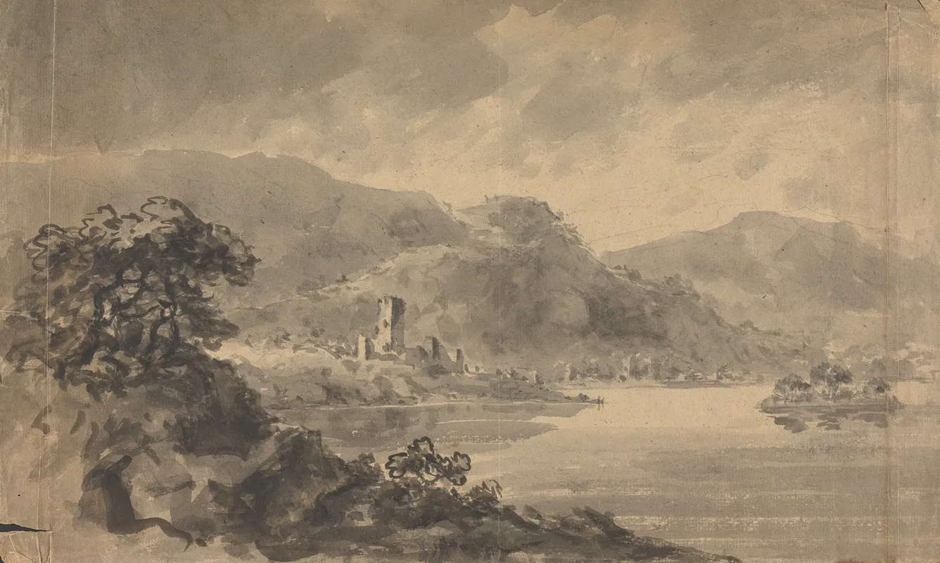 Landscape With River Castle And Mountains
