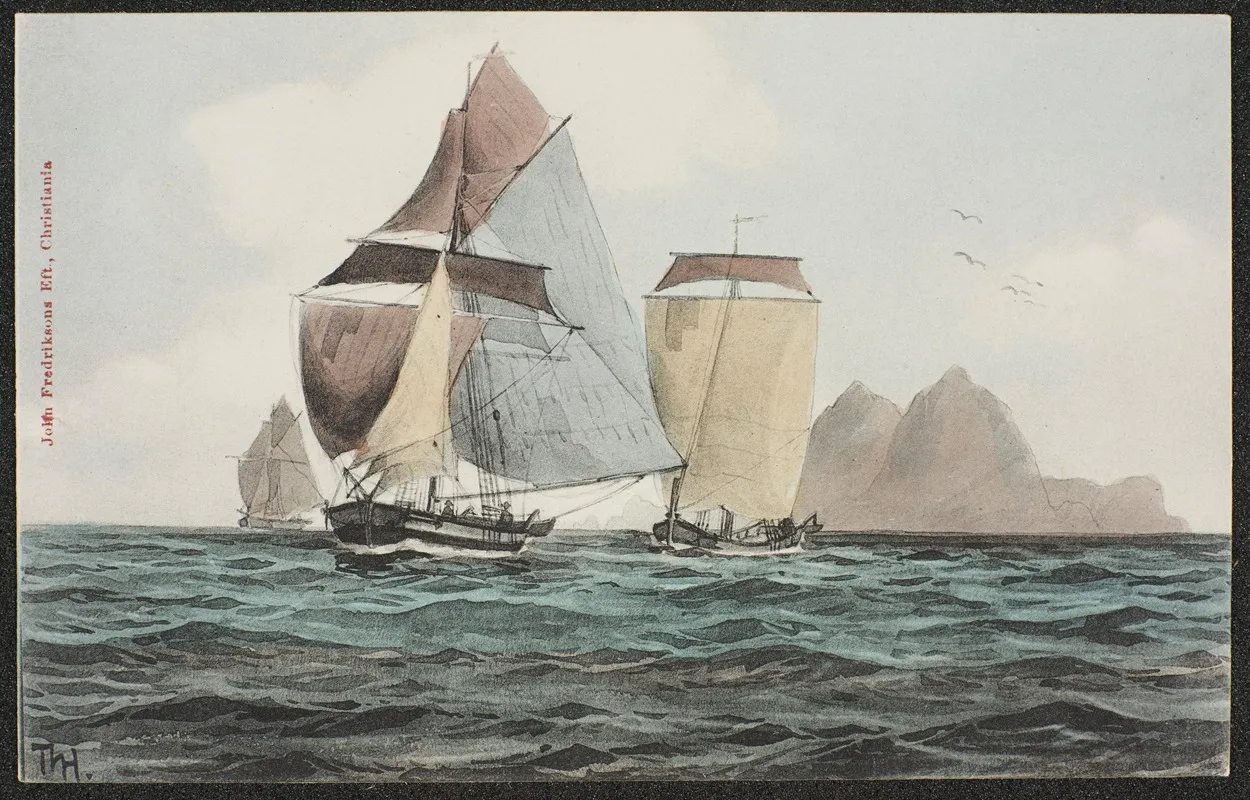 Landscape With Sailboats by Thorolf Holmboe - Canvas Print