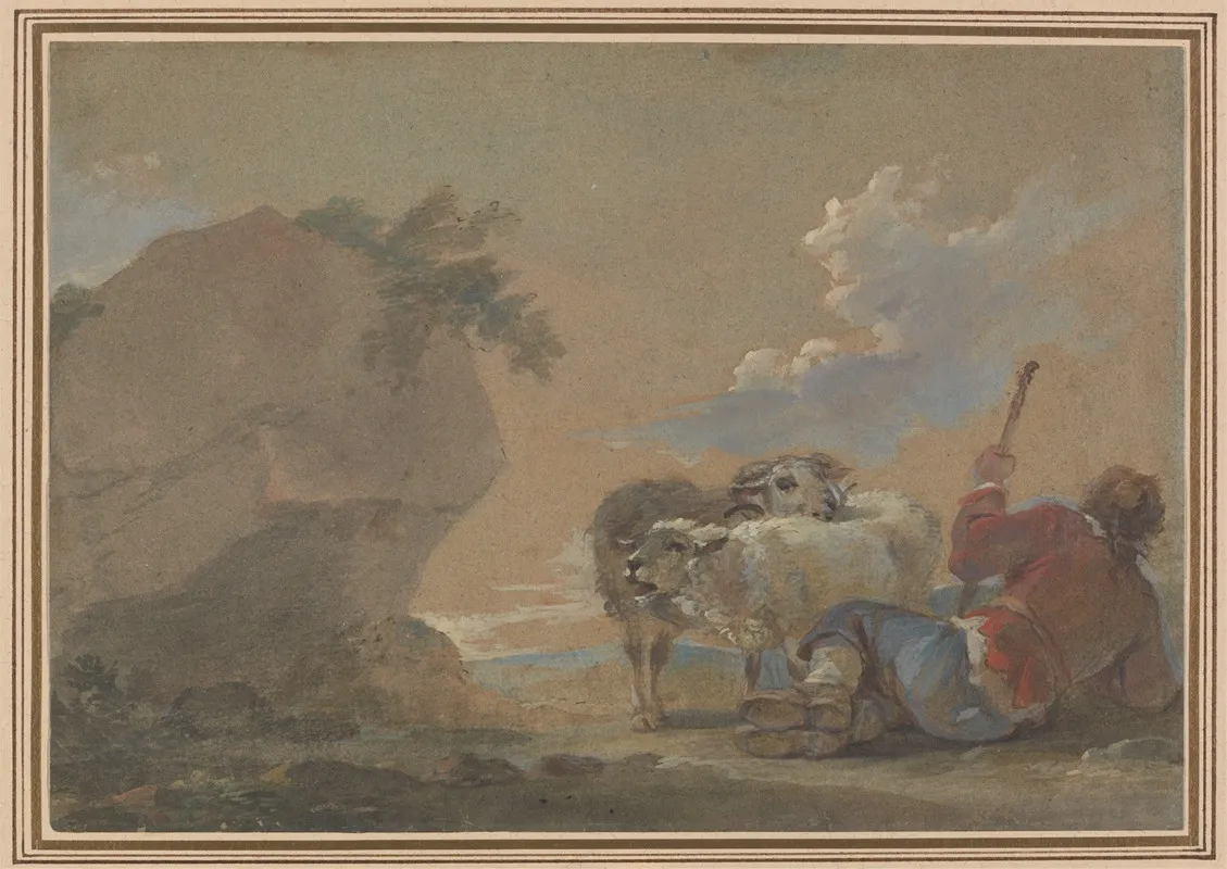 Landscape With Shepherd And Sheep 2