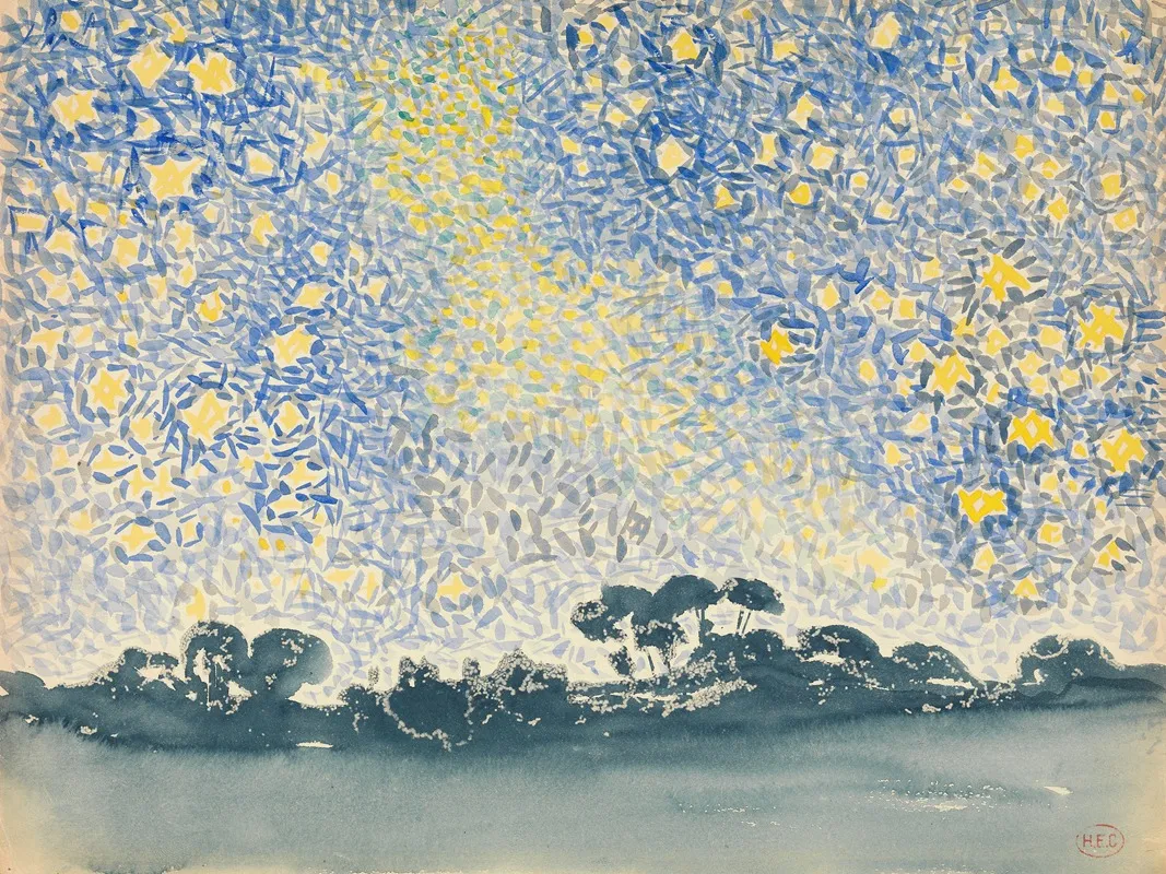 Landscape With Stars by Henri-Edmond Cross - Canvas Print