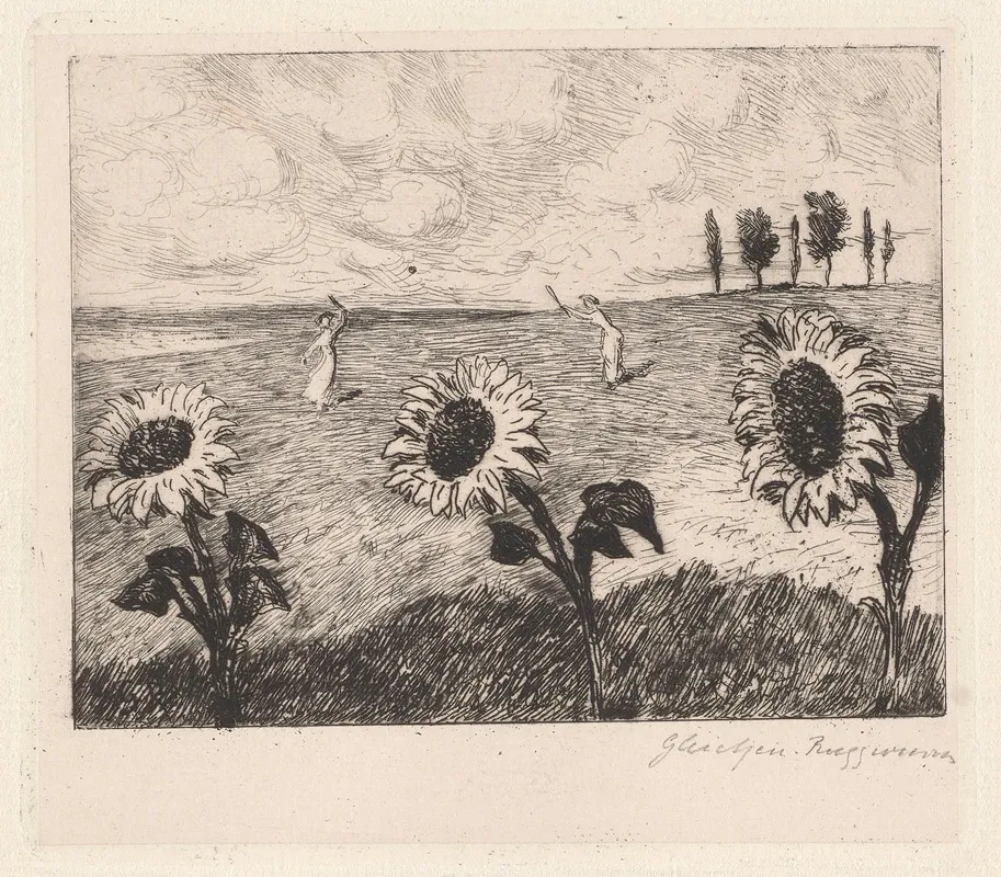 Landscape With Sunflowers