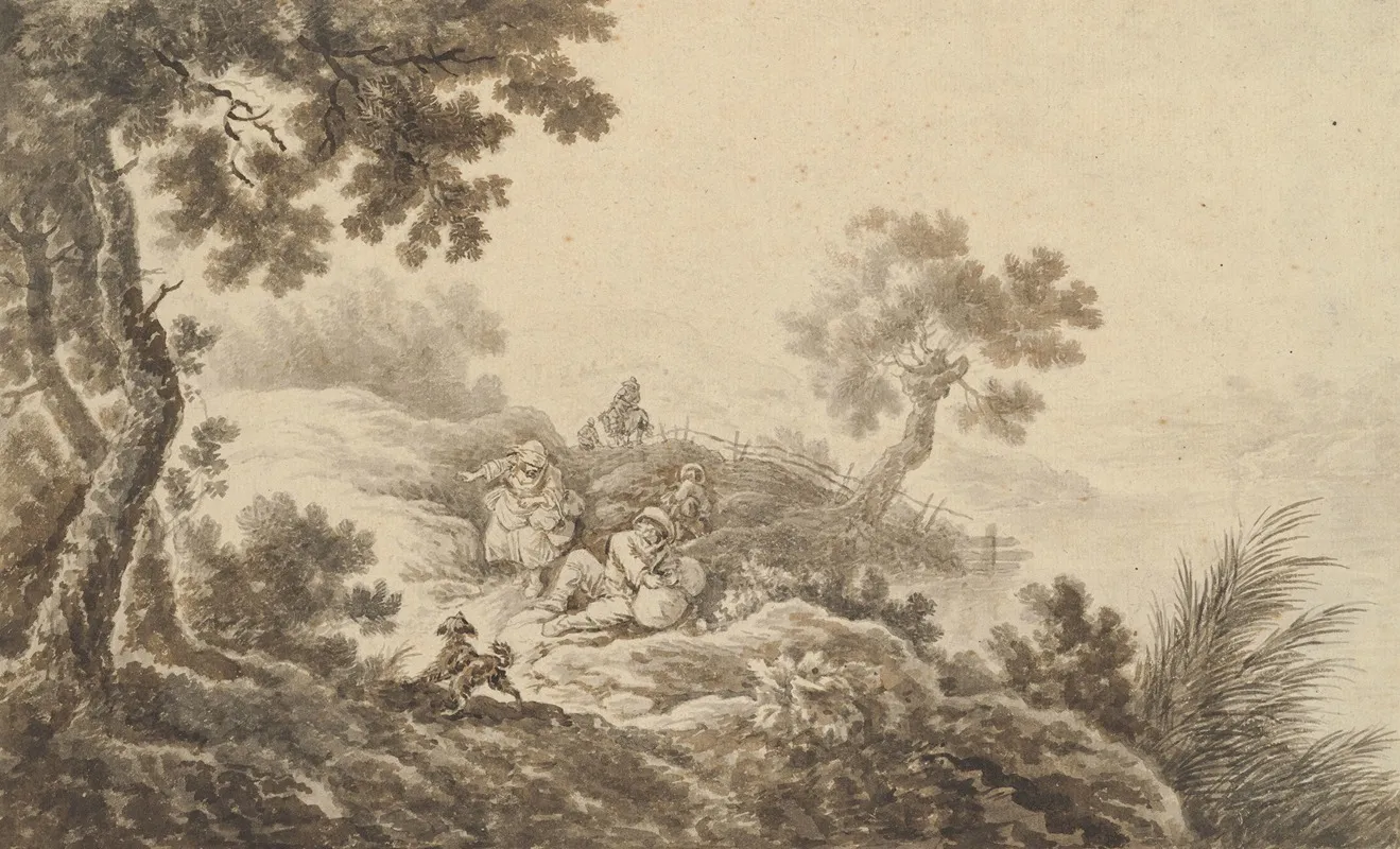 Landscape With Travelers by Johann Albrecht Dietzsch - Canvas Print