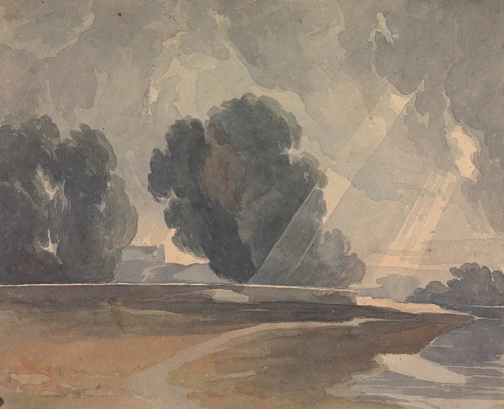 Landscape With Trees And Lake by Thomas Sully - Canvas Print