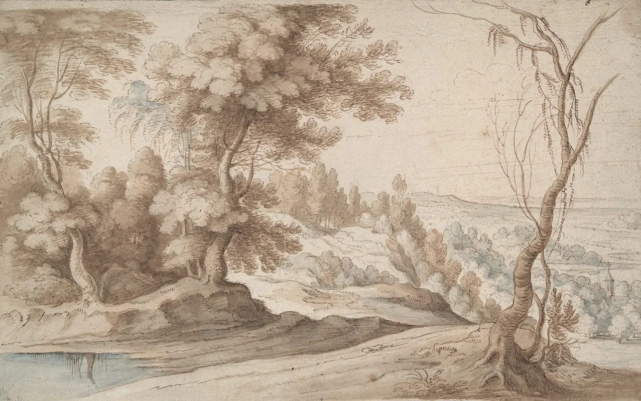 Landscape With Trees And View Into A Valley