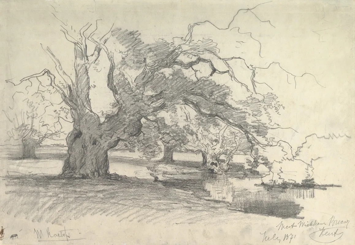 Landscape With Trees Near A Pond
