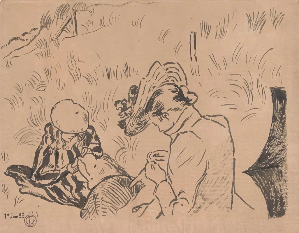 Landscape With Two Figures 2 by Georges Lemmen - Canvas Print