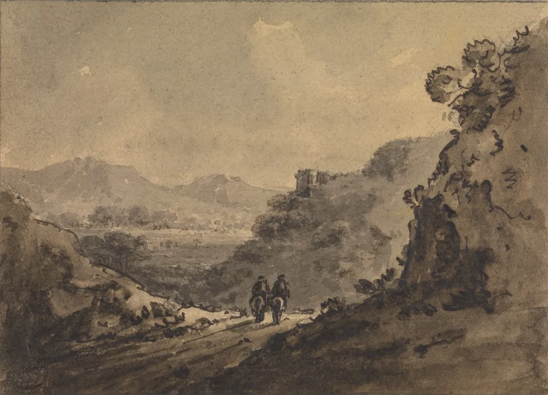 Landscape With Two Horsemen On A Road
