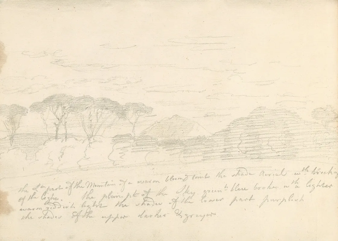 Landscape With Umbrella Pines And Distant Mountain