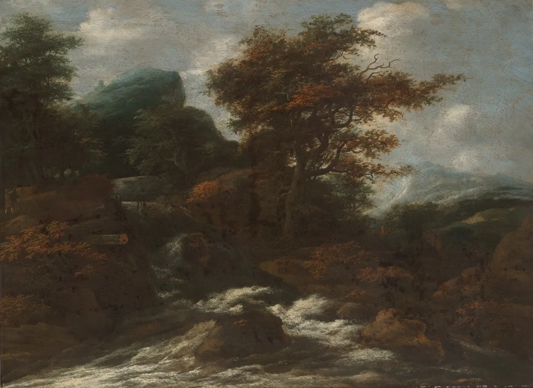 Landscape With Waterfalls by Jacob Salomonsz. van Ruysdael - Canvas Print