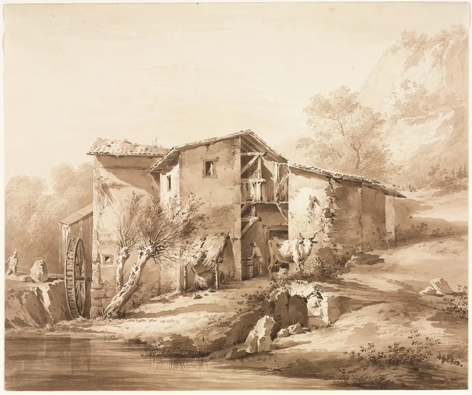 Landscape With Watermill 5 by Jean-Jacques de Boissieu - Canvas Print