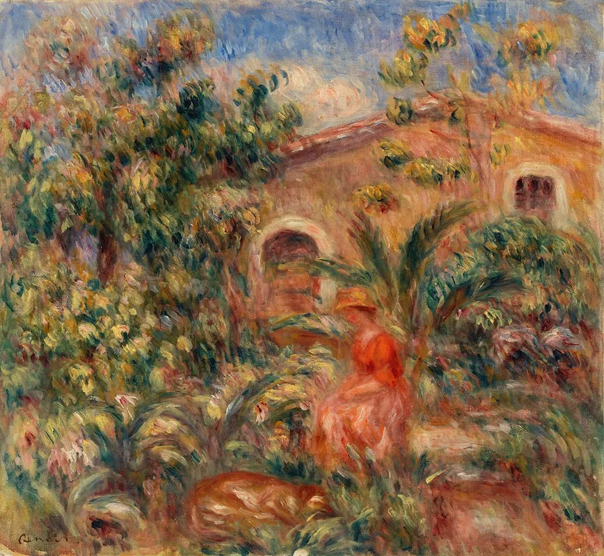 Landscape With Woman And Dog Femme Et Chien Dans Un Paysage