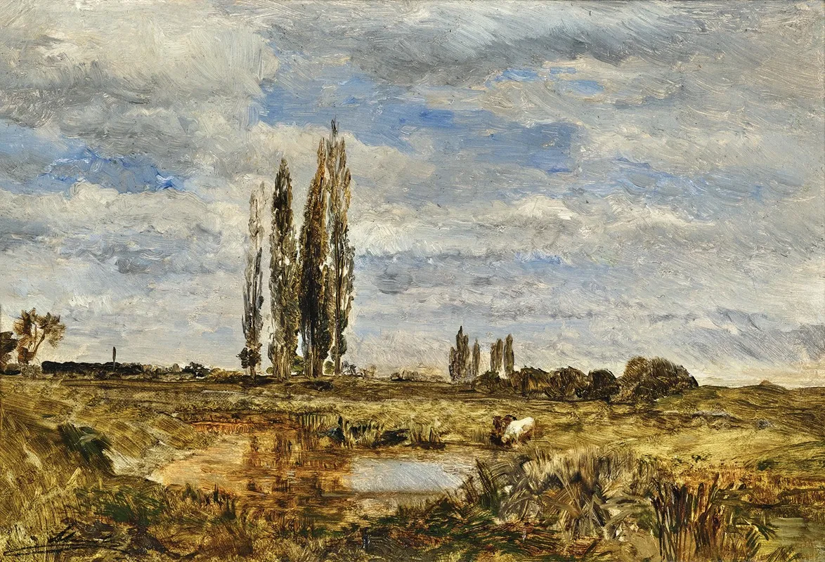 Landschaft Bei Lundenburg by Emil Jakob Schindler - Canvas Print