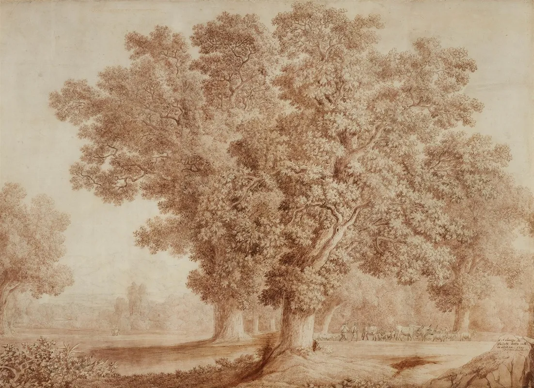 Landschaft Bei San Lorenzo by Jacob Philipp Hackert - Canvas Print