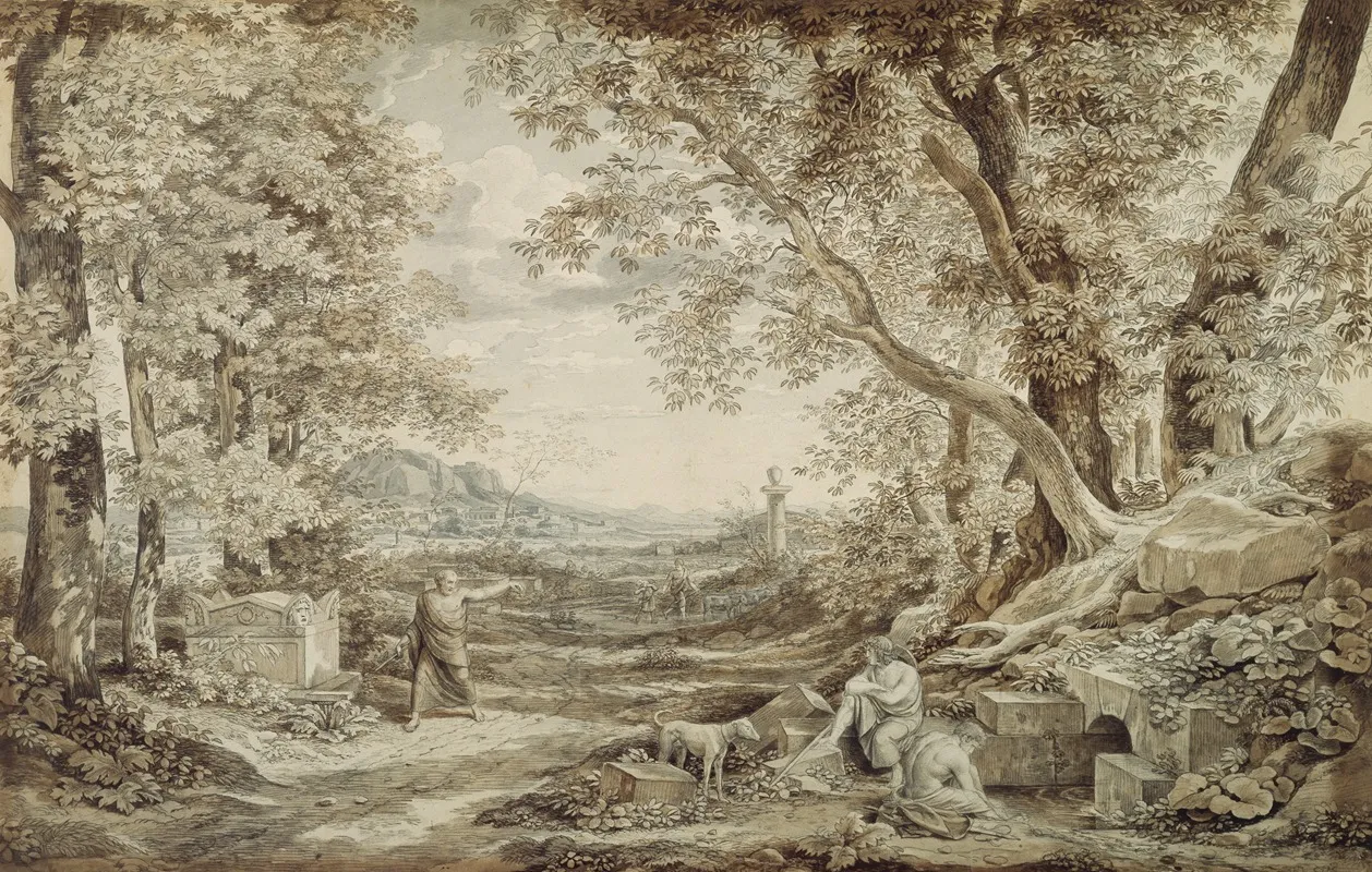 Landschaft Mit Antiken Denkmalern