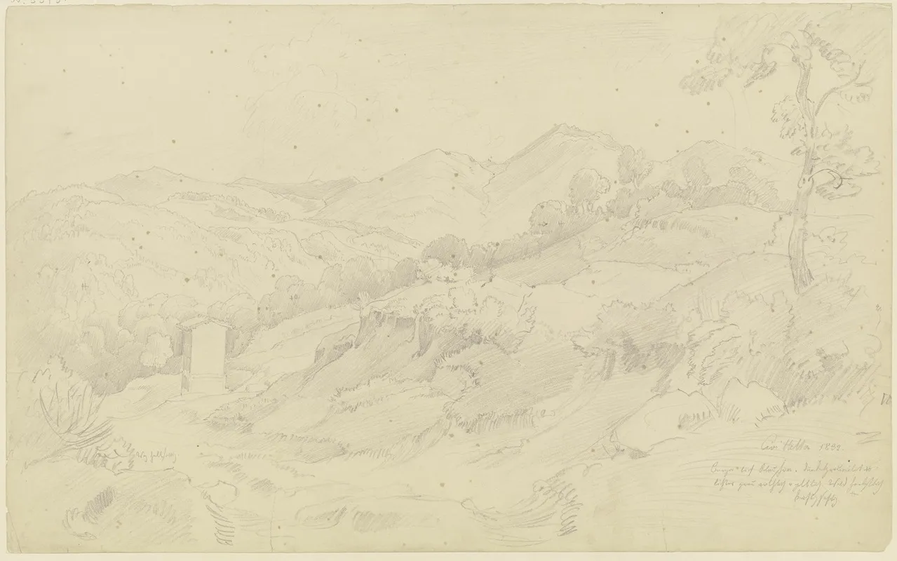 Landschaft Mit Bildstock Bei Civitella Dem Heutigen Bellegra by August Lucas - Canvas Print