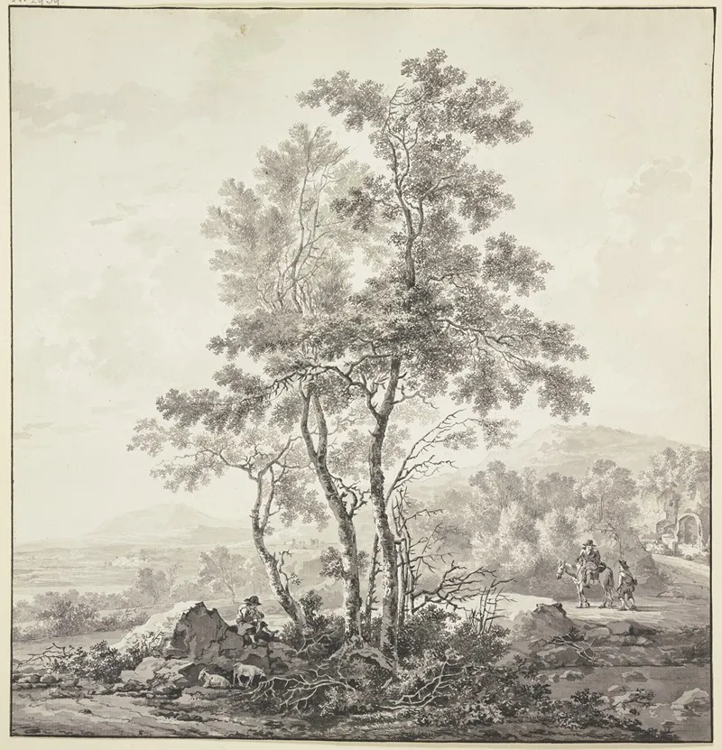Landschaft Mit Birken Im Vordergrund by Jacob van Strij - Canvas Print