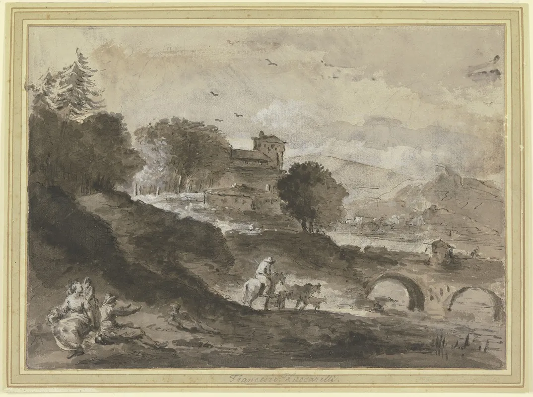 Landschaft Mit Einer Brucke