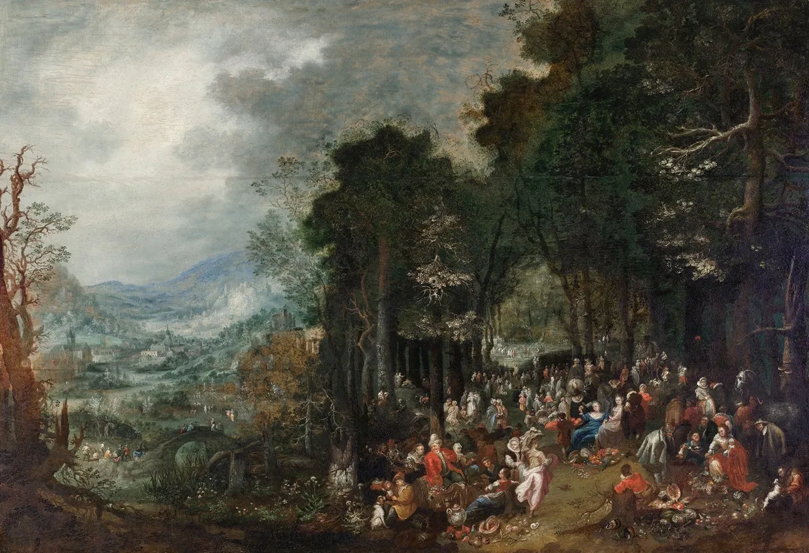 Landschaft Mit Festgesellschaft by Johann Jakob Hartmann - Canvas Print