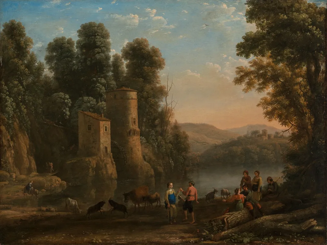 Landschaft Mit Hirten Der Tanz Am Ufer