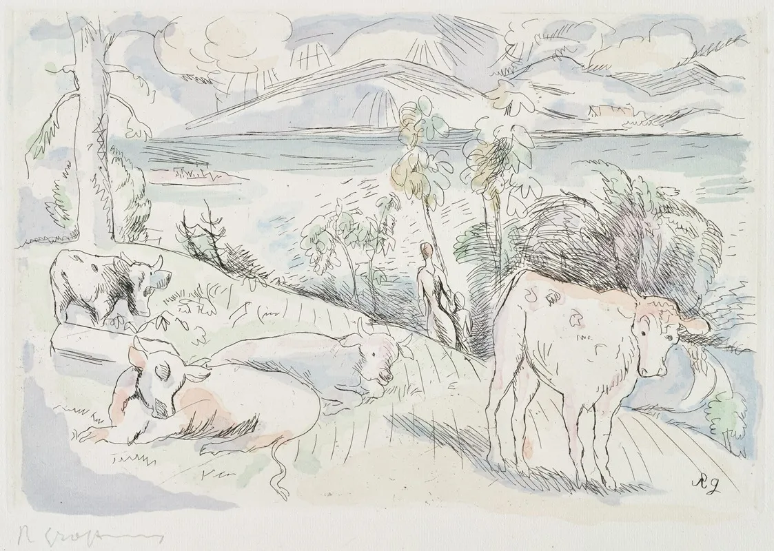 Landschaft Mit Kuhen 2