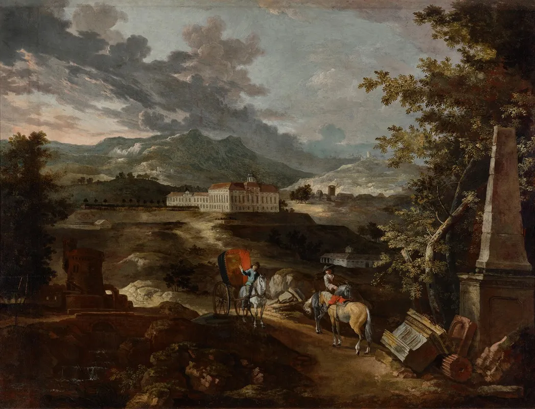 Landschaft Mit Schloss Stattenberg by Ignaz Flurer - Canvas Print
