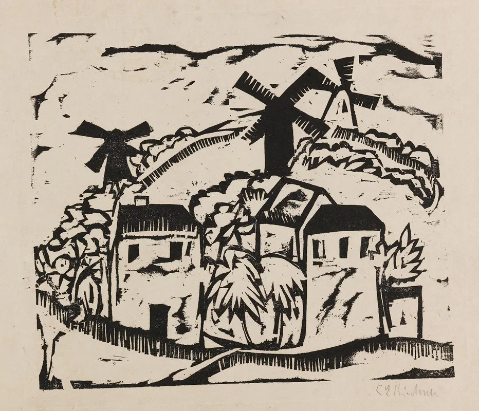 Landschaft Mit Windmuhlen
