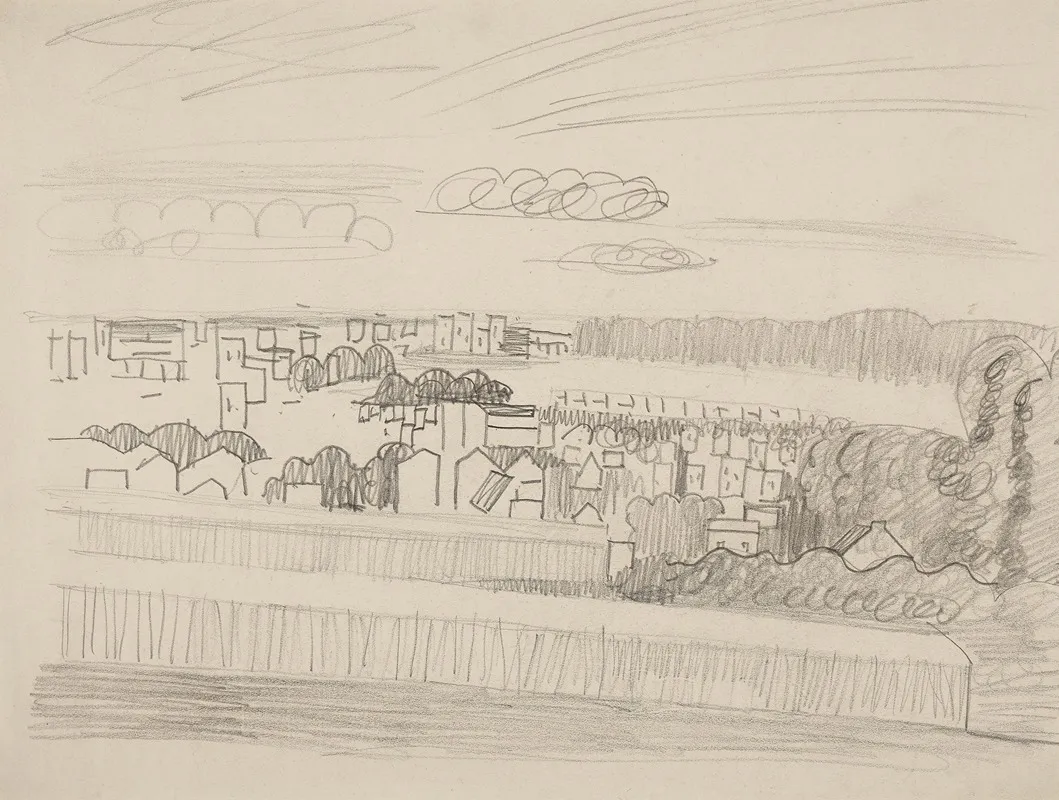 Landschap 14 by Jean Brusselmans - Canvas Print