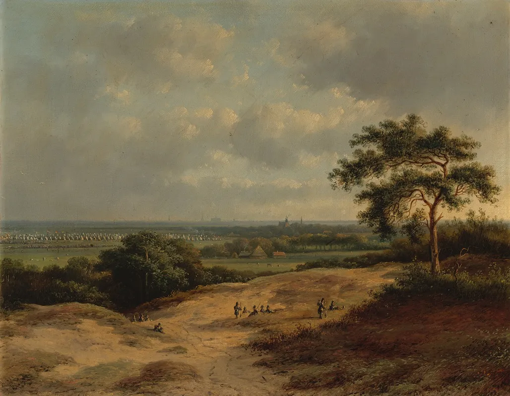 Landschap Bij Bergen Met Legerkamp by Bernardus Gerardus ten Berge   - Canvas Print