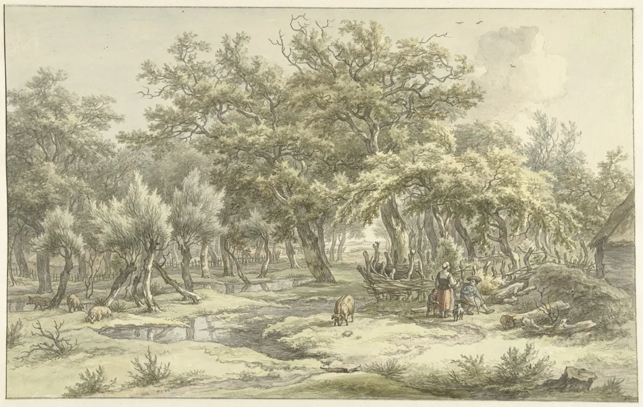Landschap Bij Eext Drenthe 2 by Egbert van Drielst - Canvas Print